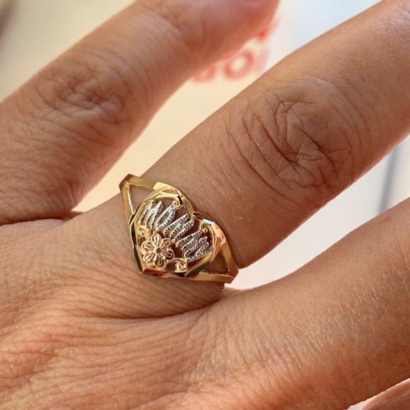 14K Gold MOMMY Heart Ring sz 4 5 6 7 8 9 - Picture 3 of 7